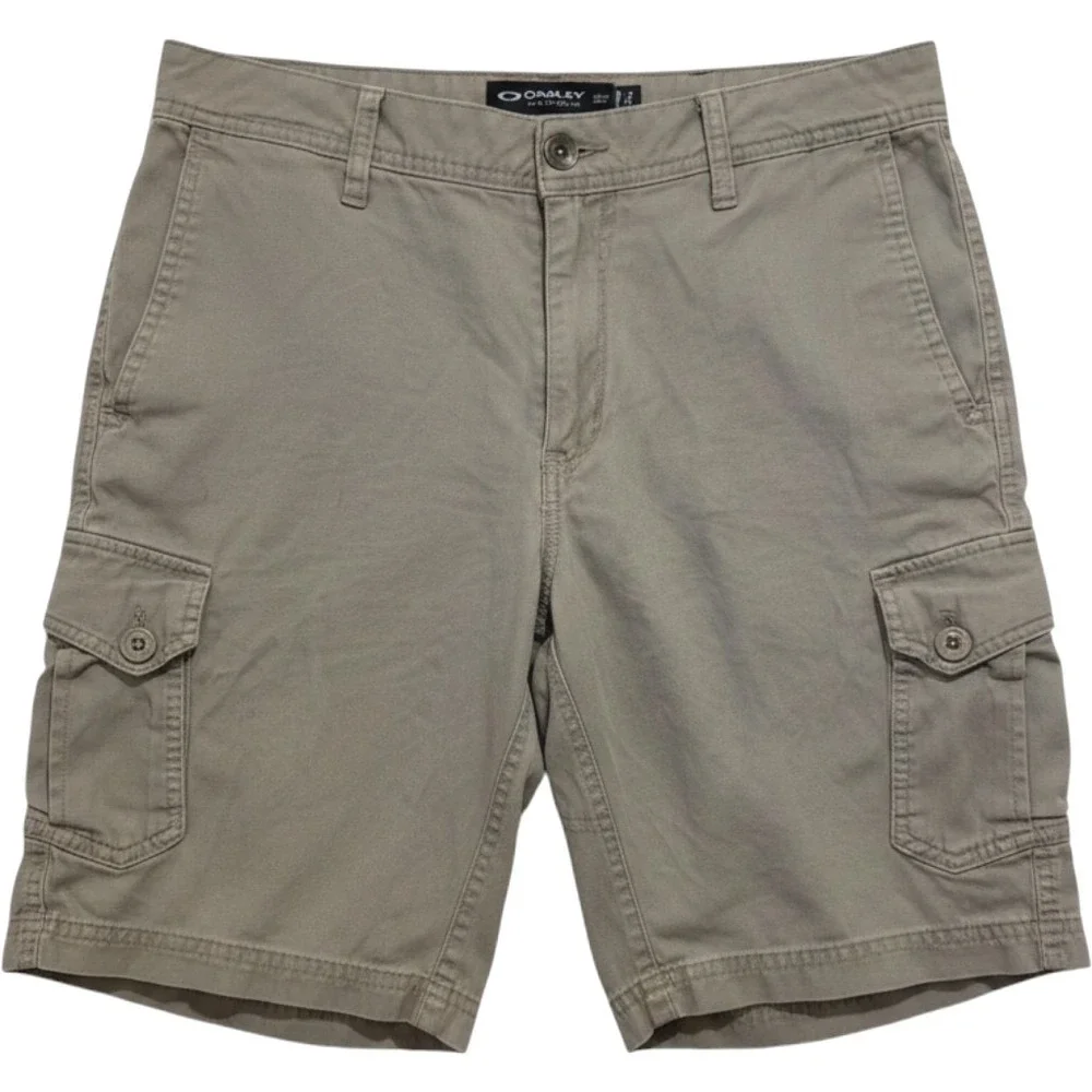 Oakley Mens Khaki Tan Cargo Shorts Size 31 Twill Outdoor Casual 6-Pocket